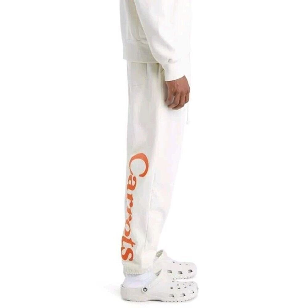 Carrots By Anwar Carrots Men's Wordmark Jogger Embroidered Sweatpants Cream S